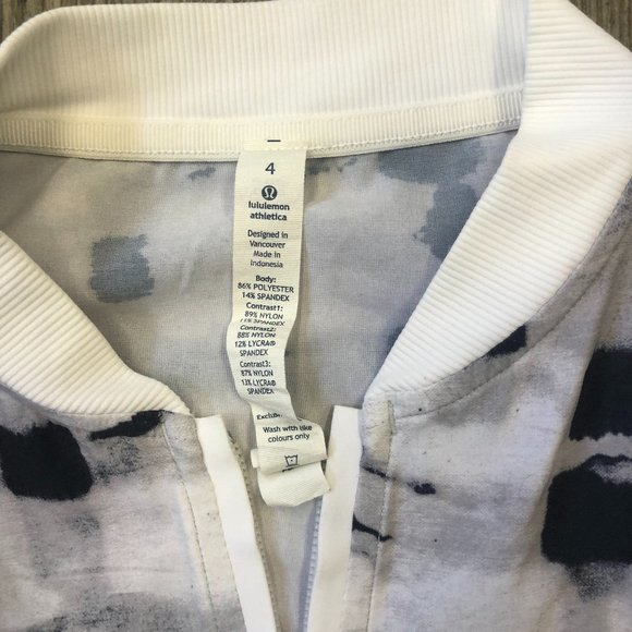 Lululemon Noir Jacket II Ghost Weave White Black  Size 4 - Picture 4 of 6